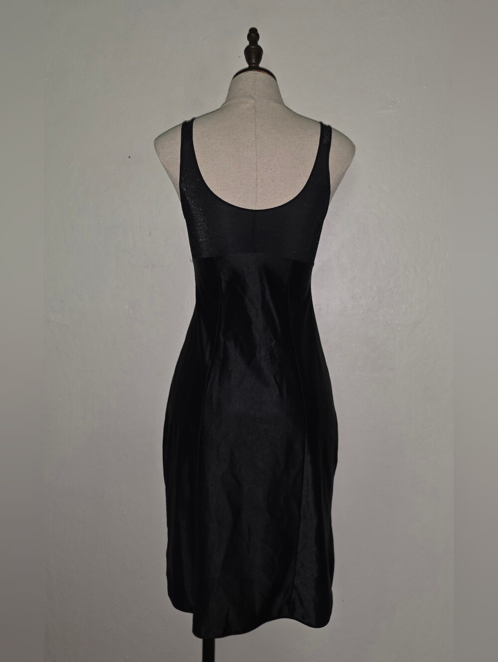 Vintage 1950s 1960s Bosch Black Slip Dress Midi - Picture 11 of 15